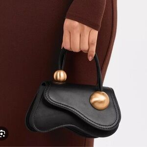 NEW Cult Gaia Nano Kazia Crossbody Bag Black Leather